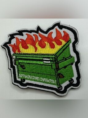 TACTICAL MORAL VELCRO PATCH UNISEX GREEN RED YELLOW DUMPSTER FIRE